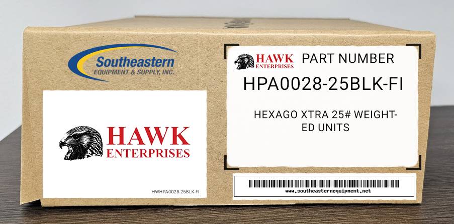 Hawk Enterprises OEM Part # HPA0028-25BLK-FI Hexago Xtra 25# Weighted Units