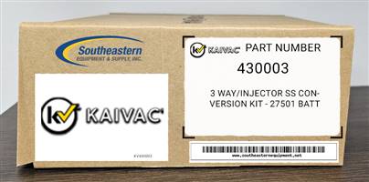 Kaivac OEM Part # 430003 3 Way/Injector Ss Conversion Kit - 27501 Batt