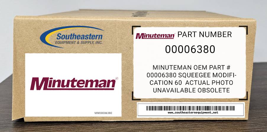 Minuteman OEM Part # 00006380 SQUEEGEE MODIFICATION 60 Obsolete