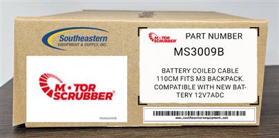 Motorscrubber OEM Part # MS3009B Battery Coiled Cable 110cm fits M3 Backpack.
Compatible with new battery 12V7ADC