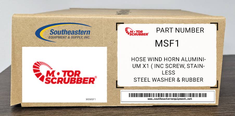 Motorscrubber OEM Part # MSF1 Hose wind Horn Aluminium X1 ( inc screw, stainless
steel washer & rubber washer )