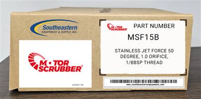 Motorscrubber OEM Part # MSF15B Stainless jet FORCE 50 DEGREE, 1.0 ORIFICE,
1/8BSP THREAD