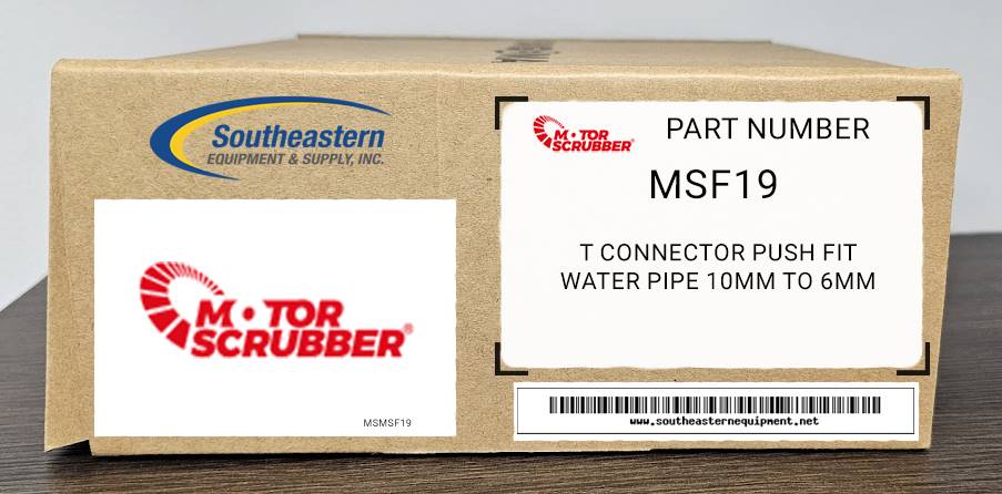 Motorscrubber OEM Part # MSF19 T Connector push fit Water pipe 10MM to 6mm