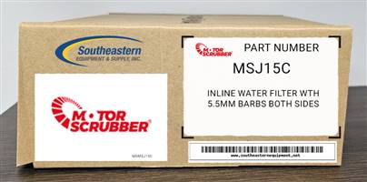 Motorscrubber OEM Part # MSJ15C Inline water filter wth 5.5mm barbs both sides