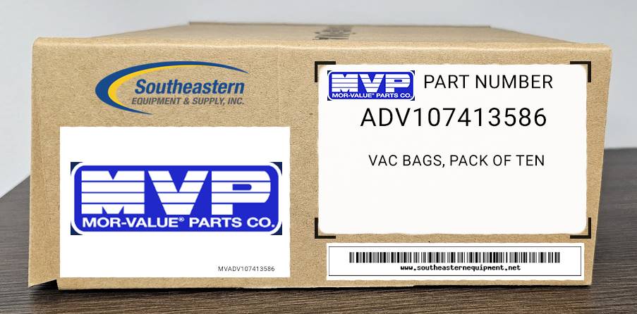 Aftermarket Vac Bags, Pack Of Ten For Advance Part # 107413586