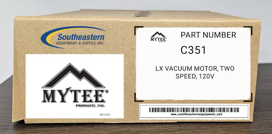 Mytee OEM Part # C351 LX vacuum motor, two speed, 120V