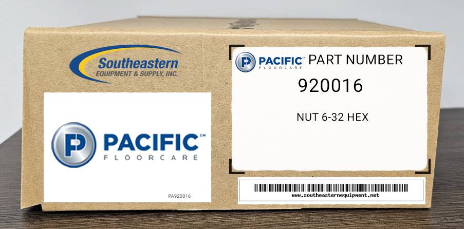 Pacific OEM Part # 920016 Nut 6-32 Hex