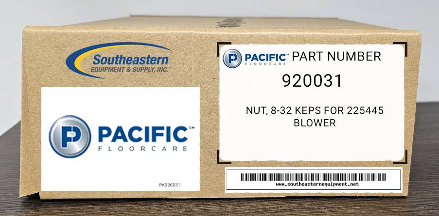 Pacific OEM Part # 920031 Nut, 8-32 Keps For 225445 Blower