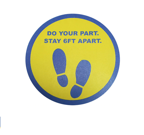 8 inch floor decal "Do your part..." (blue/yellow)