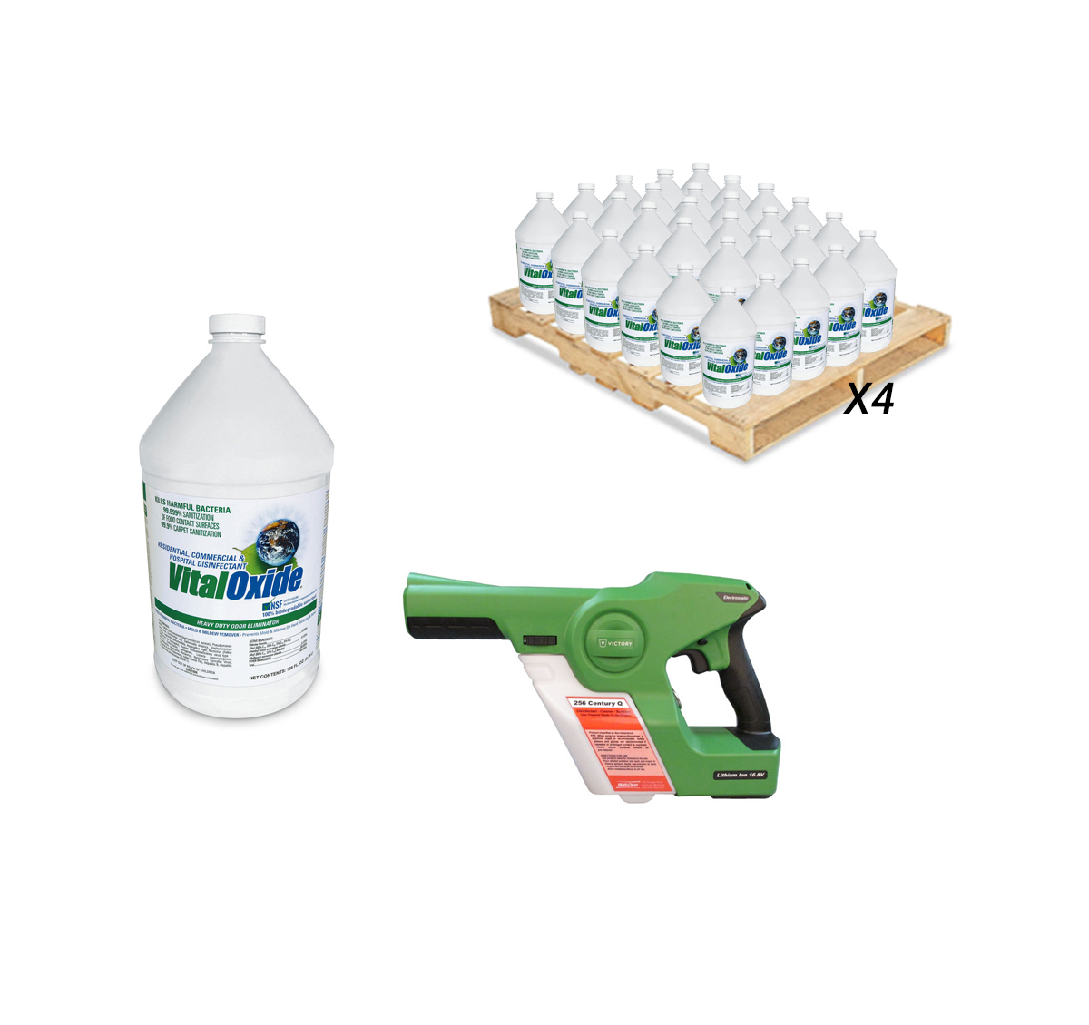 Package- Pallet of Vital Oxide and Victory Handheld Sprayer