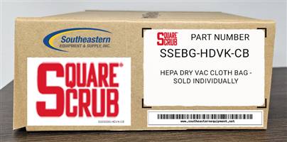 Square Scrub OEM Part # SSEBG-HDVK-CB HEPA DRY VAC Cloth Bag - Sold Individually