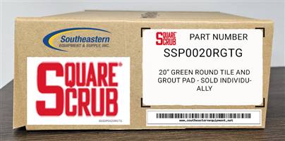 Square Scrub OEM Part # SSP0020RGTG 20" Green Round Tile and Grout Pad - Sold Individually