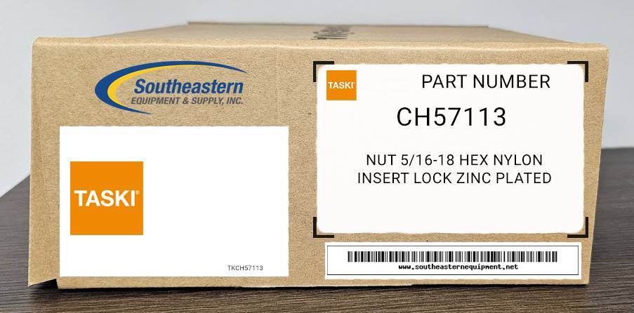 Taski OEM Part # CH57113 Nut 5/16-18 Hex Nylon Insert Lock Zinc Plated