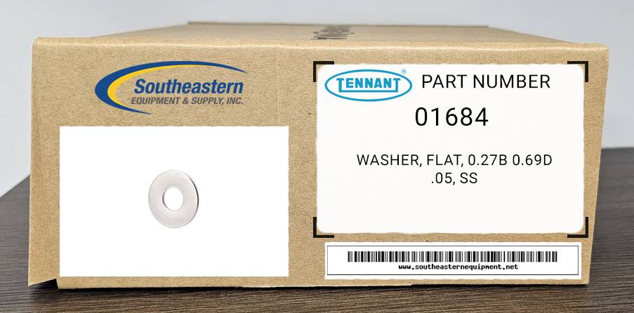 Tennant OEM Part # 01684 Washer, Flat, 0.27B 0.69D .05, Ss