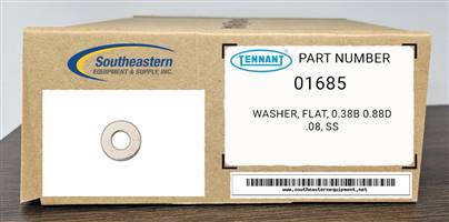 Tennant OEM Part # 01685 Washer, Flat, 0.38B 0.88D .08, Ss