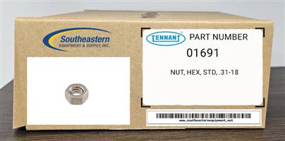 Tennant OEM Part # 01691 Nut, Hex, Std, .31-18