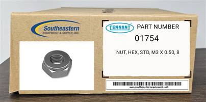 Tennant OEM Part # 01754 Nut, Hex, Std, M3 X 0.50, 8