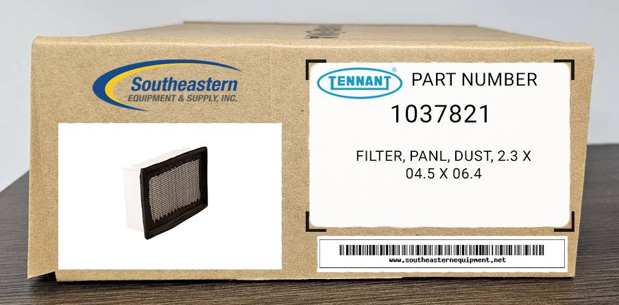 Tennant OEM Part # 1037821 Filter, Panl, Dust, 2.3 X 04.5 X 06.4