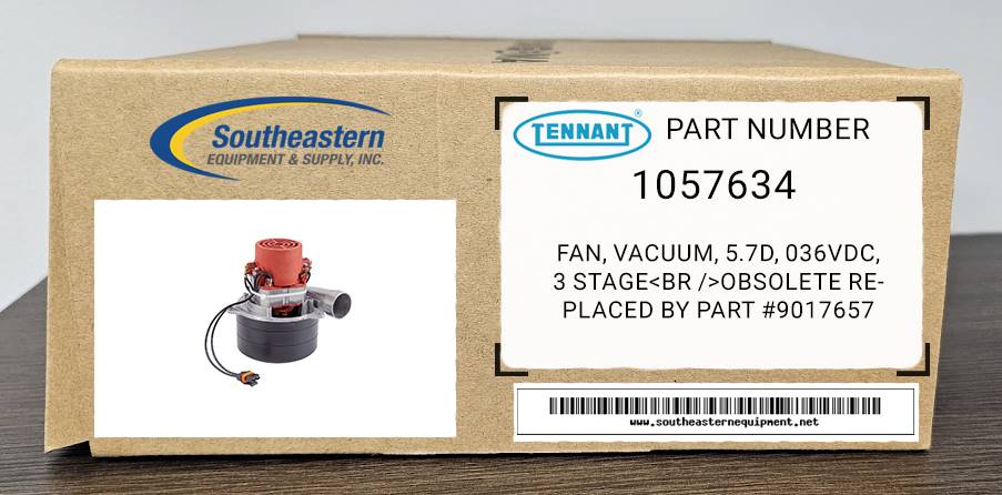 Tennant OEM Part # 1057634 Fan, Vacuum, 5.7D, 036Vdc, 3 Stage OBS Replaced by part #9017657