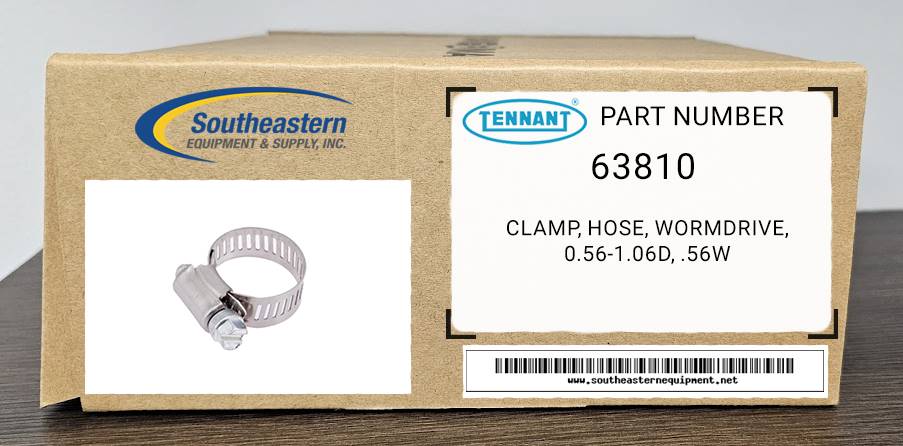 Tennant OEM Part # 63810 Clamp, Hose, Wormdrive, 0.56-1.06D, .56W