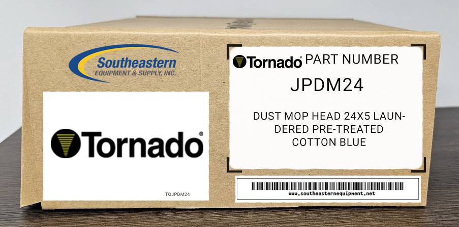 Tornado OEM Part # JPDM24 Dust Mop Head 24X5 Laundered Pre-Treated Cotton Blue