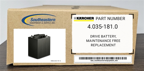 Karcher OEM Part # 4.035-181.0 Drive Battery, Maintenance Free Replacement