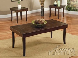 Pico 3 Piece Occasional Table Set in Dark Brown Finish by Acme - 0103