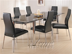 Moderno 7 Piece Dining Set with Tinted Table Glass by Acme - 06805