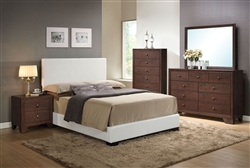 Madison White Upholstered Bed Youth Bedroom Set in Espresso Finish by Acme - 14395