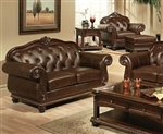Anondale Brown Leather Loveseat by Acme - 15031