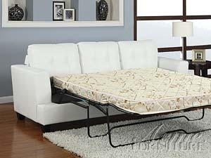 Diamond White Leather Sleeper Sofa by Acme - 15062