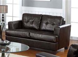 Diamond Brown Leather Loveseat by Acme - 15071
