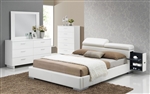 Manjot White Upholstered Storage Bed 6 Piece Bedroom Set in White Finish by Acme - 20420