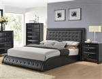 Tirrel Black Upholstered Bed by Acme - 20660Q