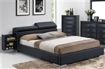 Manjot Black Upholstered Storage Bed by Acme - 20750Q