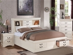 Louis Philippe Storage Bookcase Bed in White Finish by Acme - 24490Q