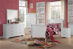 Louis Philippe III 4 Piece Youth Bedroom Set in White Finish by Acme - 24515T