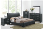 Harrison Black Upholstered Bed 6 Piece Bedroom Set in Black Finish by Acme - 24660