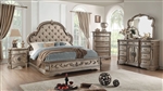 Northville 6 Piece Traditional Bedroom Set with Wooden Tops in Antique Champagne Finish by Acme - 26930