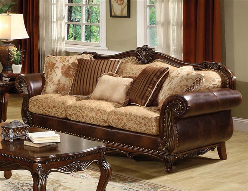 Remington Sofa in Brown Cherry Finish by Acme - 50155