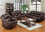 Zanthe Brown Polished Microfiber 2 Piece Reclining Set by Acme - 50510-S
