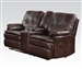 Zamora Brown Polished Microfiber Reclining Console Loveseat by Acme - 50753