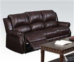 Josef Reclining Sofa in Brown Polished Microfiber by Acme - 50775