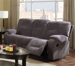 Villa Light Grey Microfiber Reclining Sofa by Acme - 50800