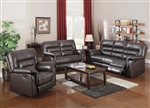 Neon 2 Piece Reclining Set in Dark Brown Leather by Acme - 50840-S