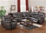 Neon 3 Piece Reclining Sectional in Dark Brown Leather by Acme - 50840-SEC