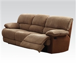Malvern Two Tone Brown Fabric Reclining Sofa by Acme - 51140