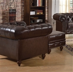 Shantoria Dark Brown Leather Chair by Acme - 51317