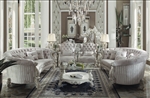 Versailles Sofa Chair 2 Piece Living Room Set in Bone White Finish by Acme - 52085-S