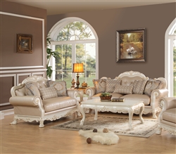 Dresden 2 Piece Living Room Set in Antique White Finish by Acme - 53260-S